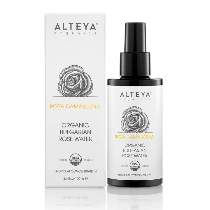 Organic Bulgarian Rose Water 100 ml - Violet Glass for wholesale by Alteya Organics