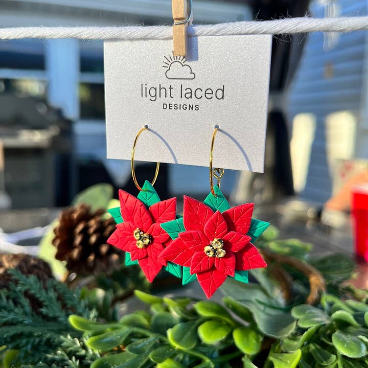 Poinsettia Hoops for wholesale by Lightlaced
