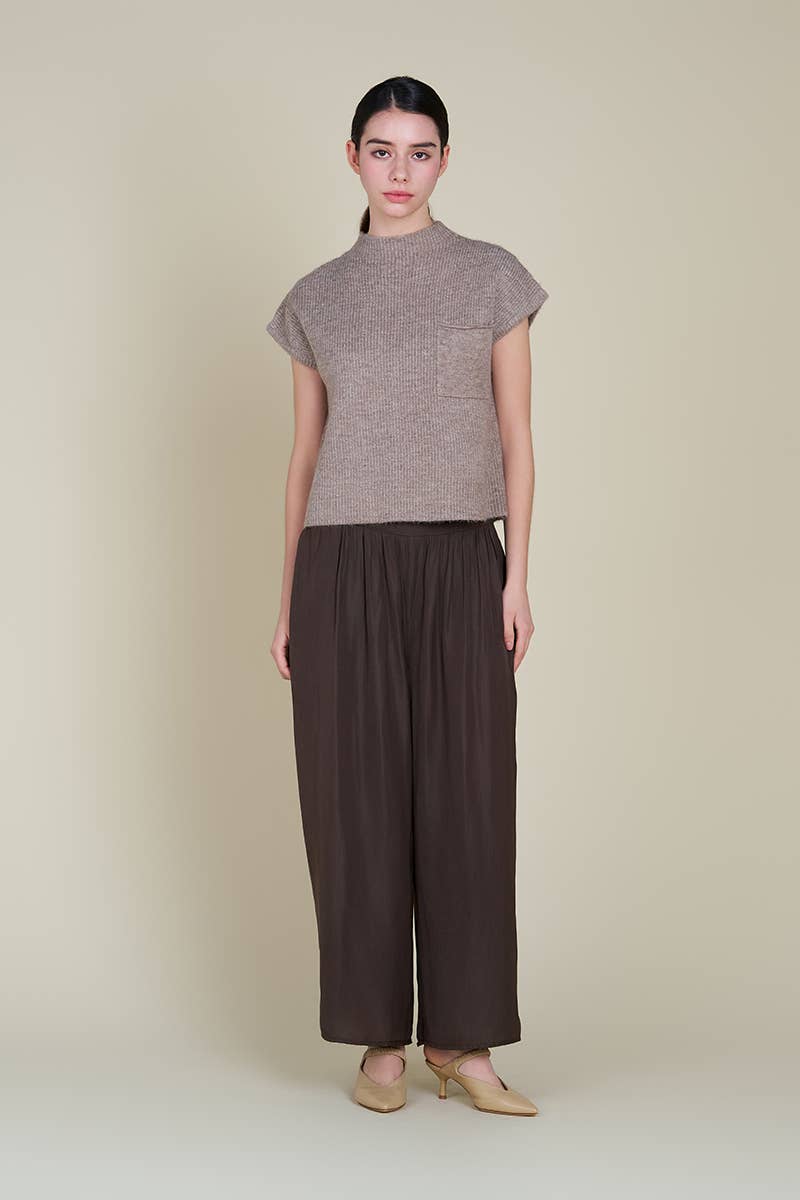 Grade & Gather - Vente Pantalon – femme - 50386PP - PANTALON LARGE EN SATIN9