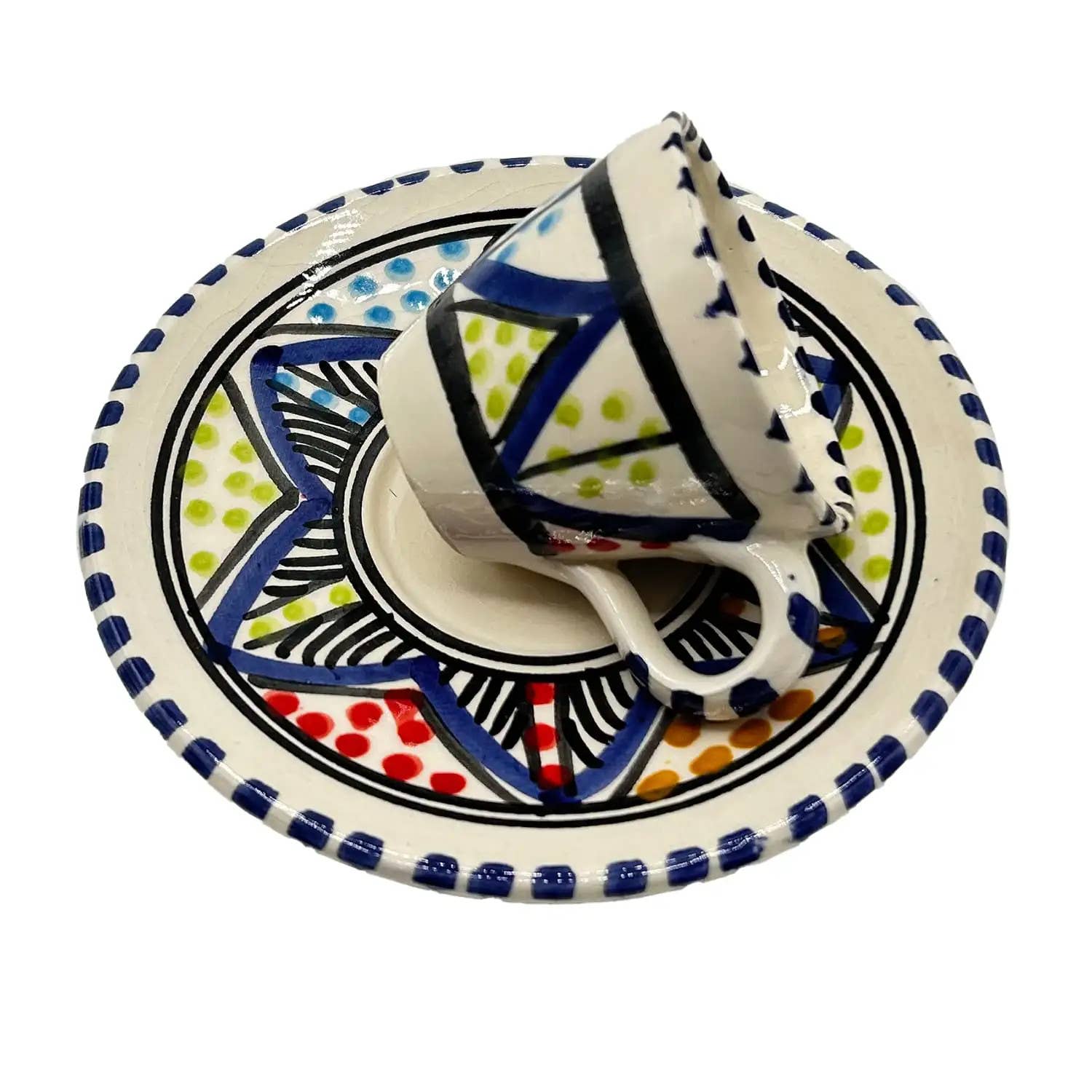 Etnico del Mondo - Wholesale Coffee/Tea Cup - Pair of Handmade Tunisian Ceramic Coffee Cups #15