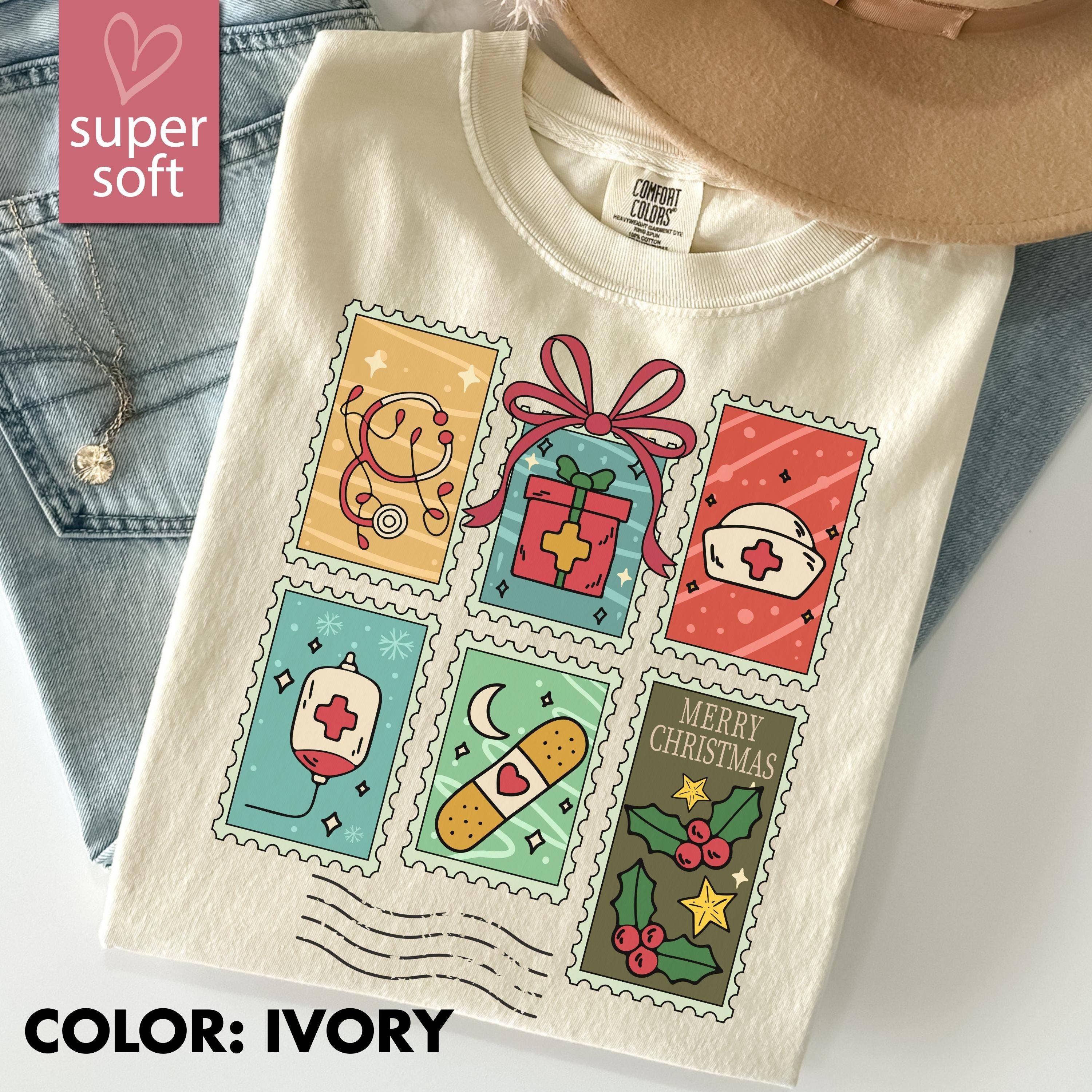 Glaime - Wholesale T-Shirt (Graphic) - Unisex - Nurse Christmas Comfort Colors Shirt,Christmas Nurse Sweater0