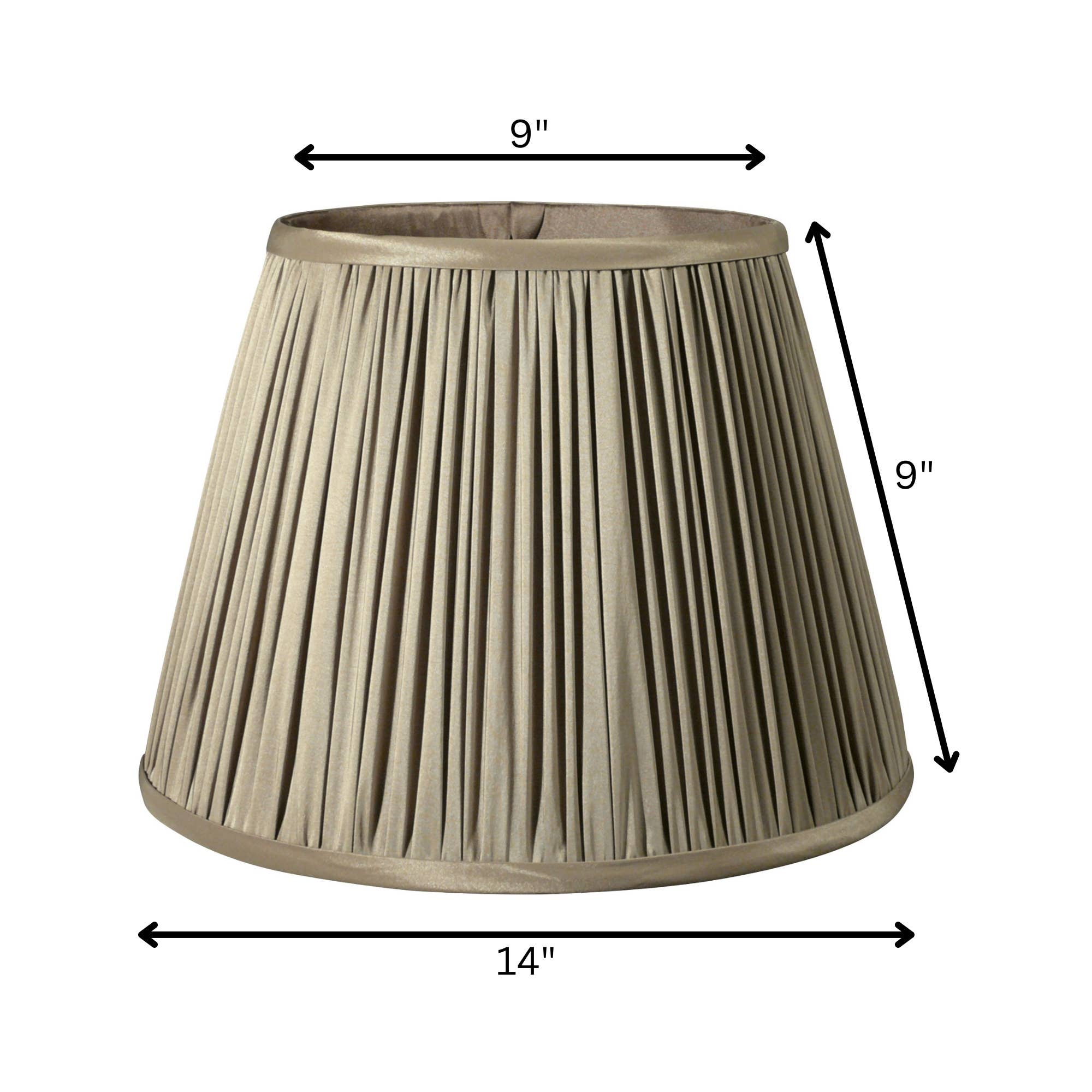 Continents Brands - Wholesale Lamp Shade - Cloth & Wire Pleat Ash Lampshade Washer Fitter 9" Top3