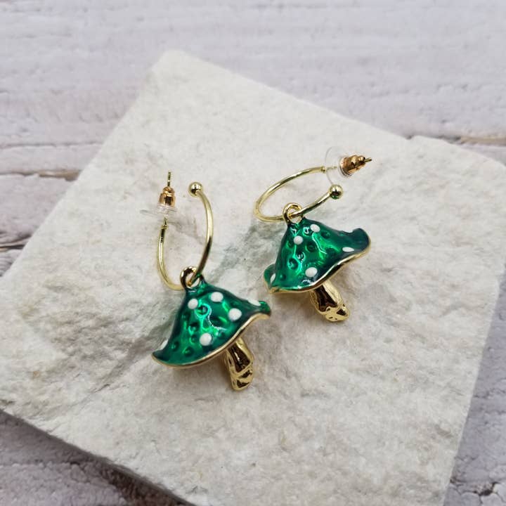 Treasure Wholesale - Wholesale Dangle Earrings - Forest Mushroom Earrings