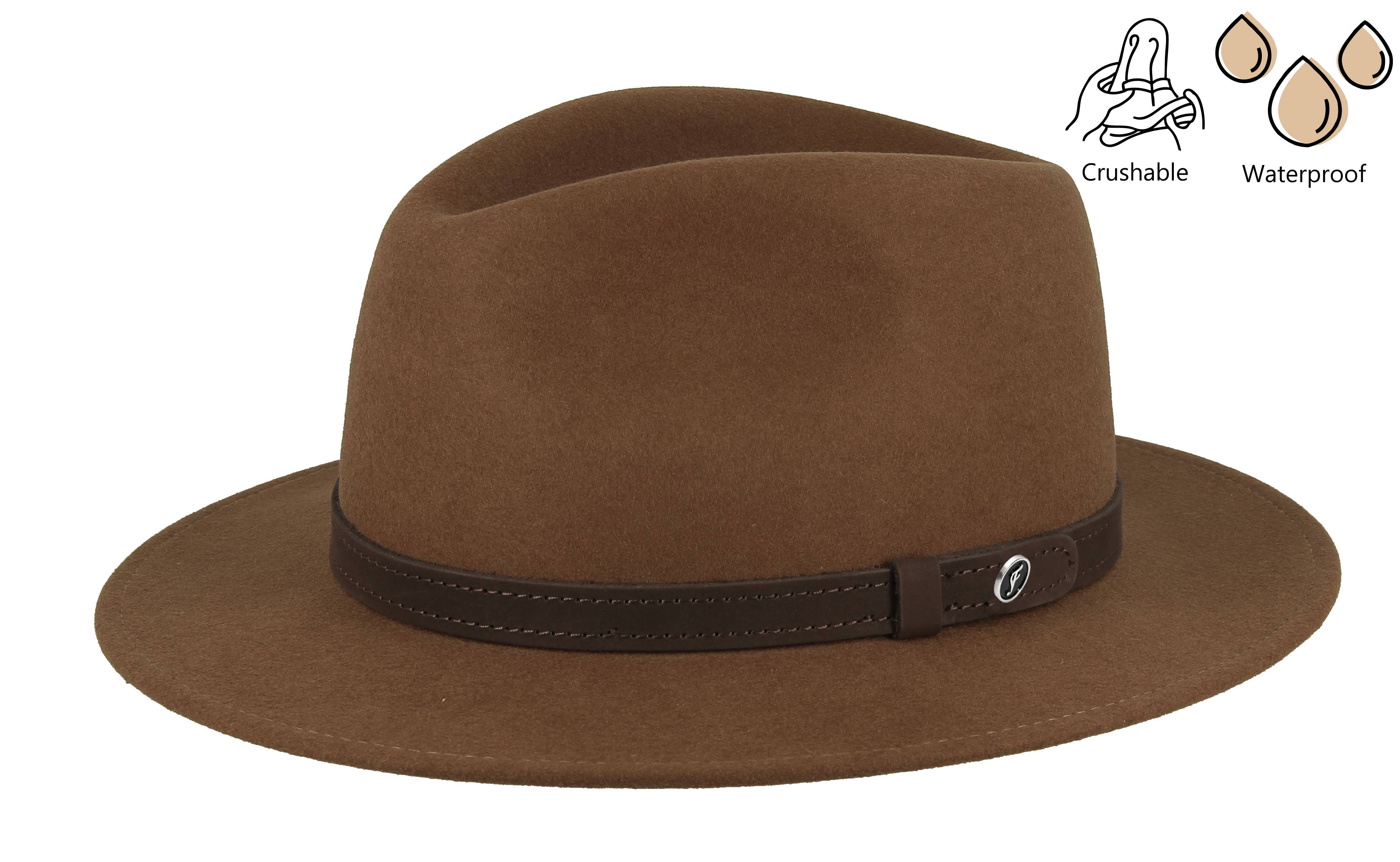 FLECHET - Wholesale Fedora - Unisex - WATERPROOF CRUSHABLE WOOL FELT HAT - FLHH714