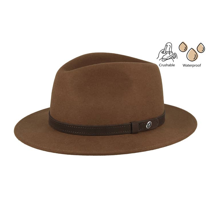 FLECHET - Wholesale Fedora - Unisex - WATERPROOF CRUSHABLE WOOL FELT HAT - FLHH714