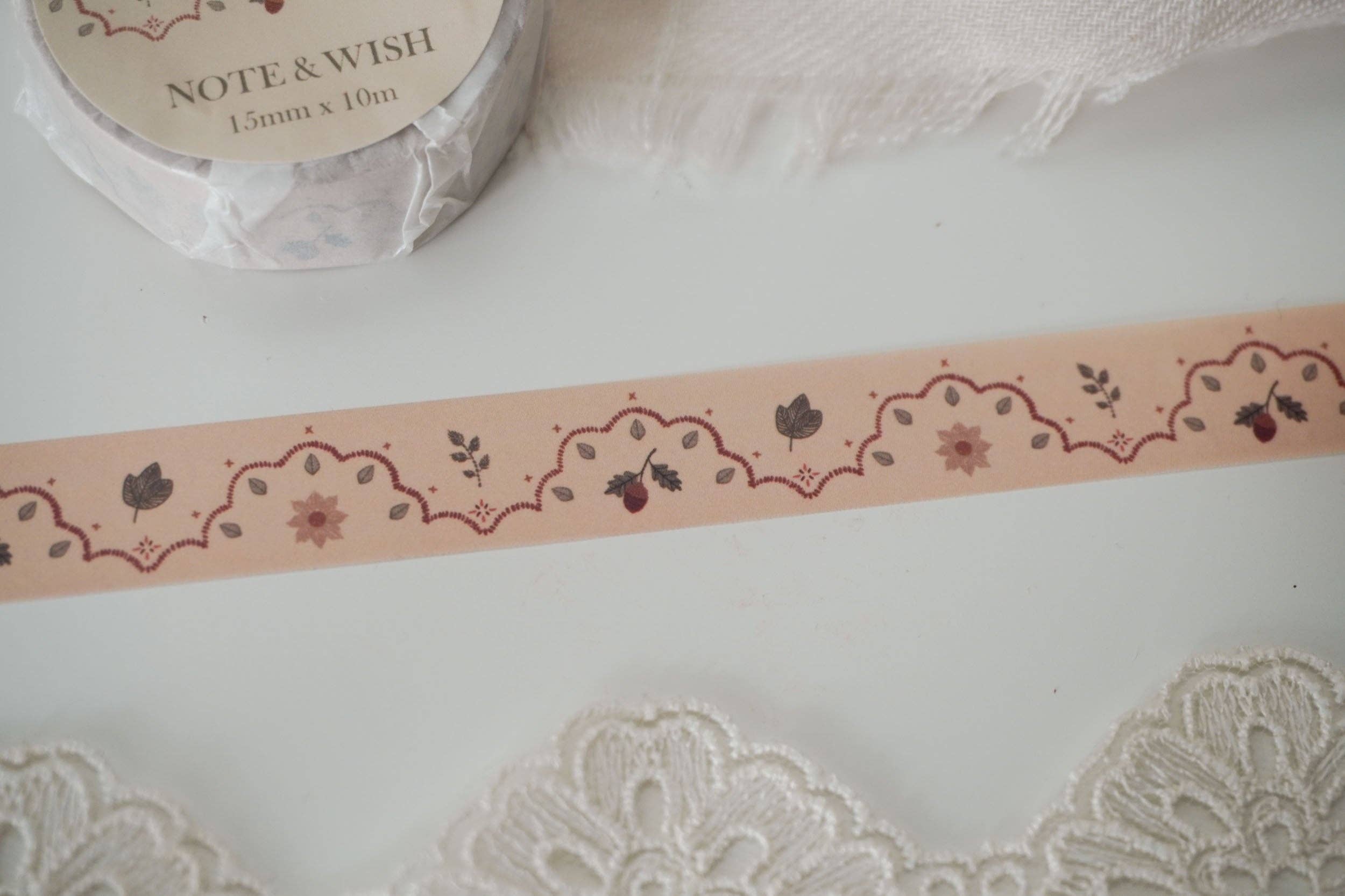 Note & Wish - Venta al por mayor Cinta washi - Cinta adhesiva Acorn Lace, washi Note & Wish2