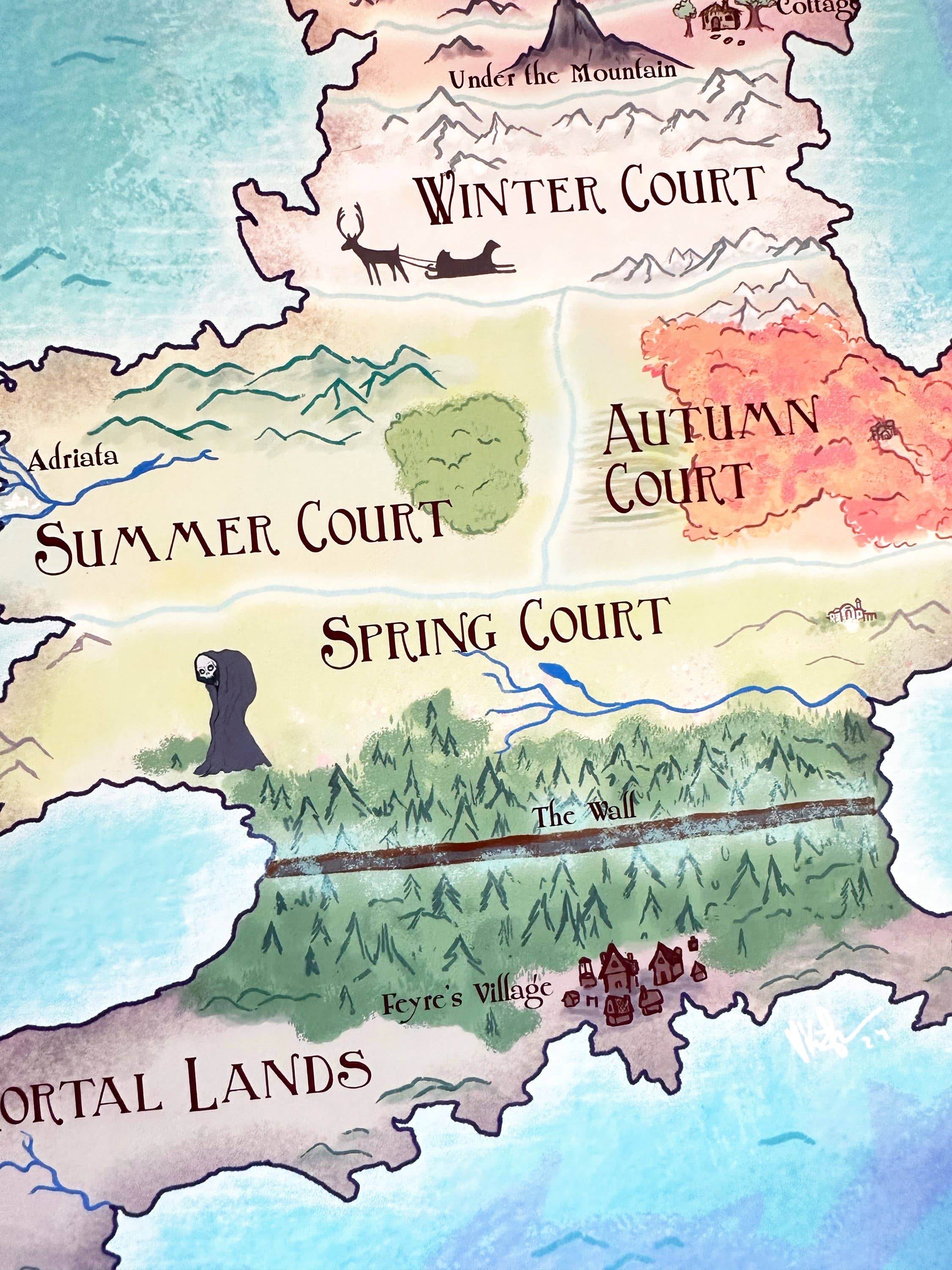 Awkward Affections – wholesale Art print – Prythian Map // Fantasy Landscapes // ACOTAR // Book Art3