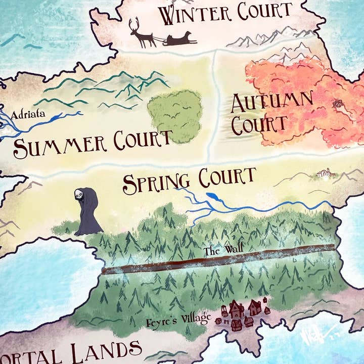 Awkward Affections – wholesale Art print – Prythian Map // Fantasy Landscapes // ACOTAR // Book Art3