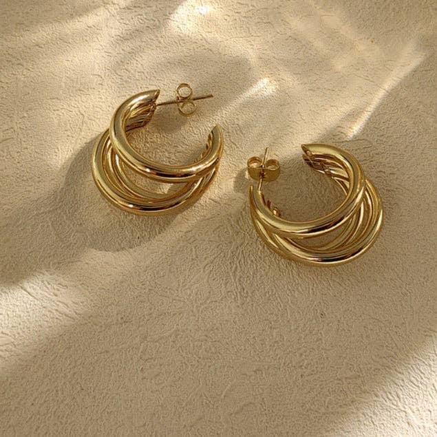 Revelari - Wholesale Hoop Earrings - Twisted Double Hoop Earrings3