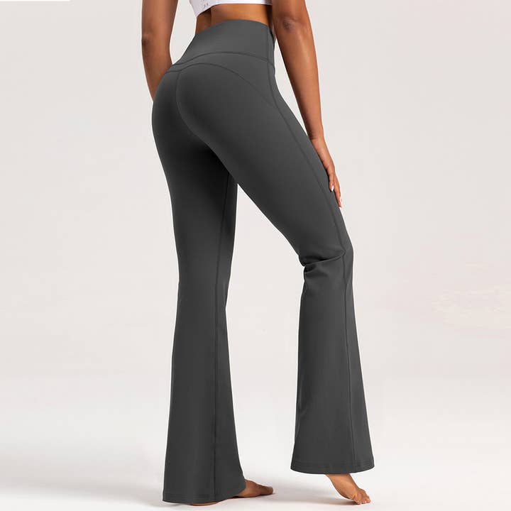 Sodalemon - Wholesale Fashion Leggings - Women's - Women High-Waisted Flared Naked Feel Yoga Bootcut Leggings3