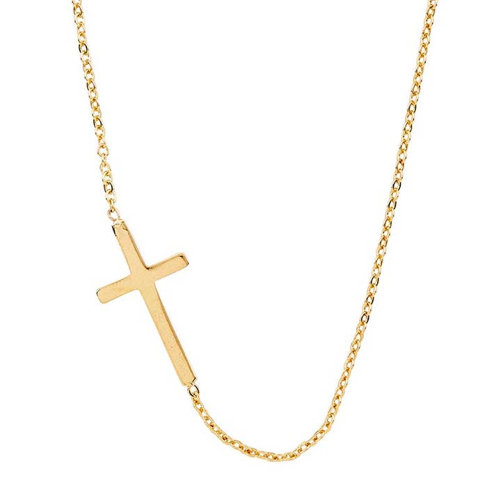 Christian Brands Catholic - Wholesale Pendant/Charm Necklace - Gld Cross Pendant Necklace