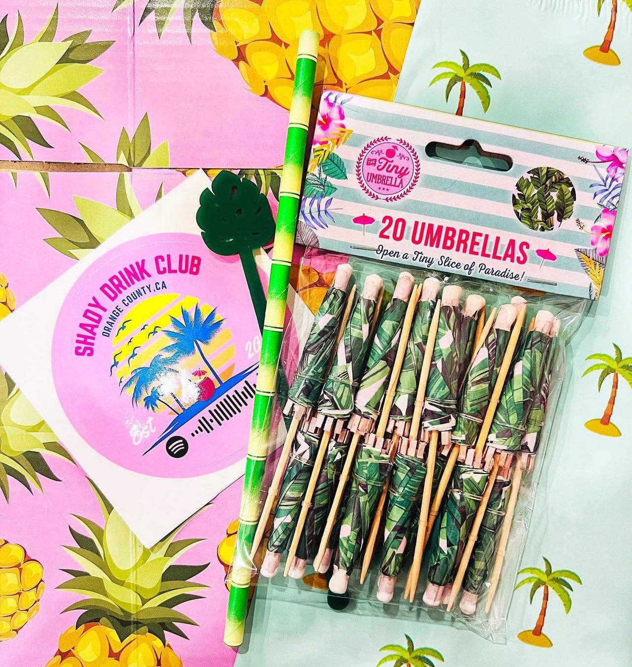 The Tiny Umbrella - Wholesale Drink Stirrer - Palm Tree Stir Stick Set of 45
