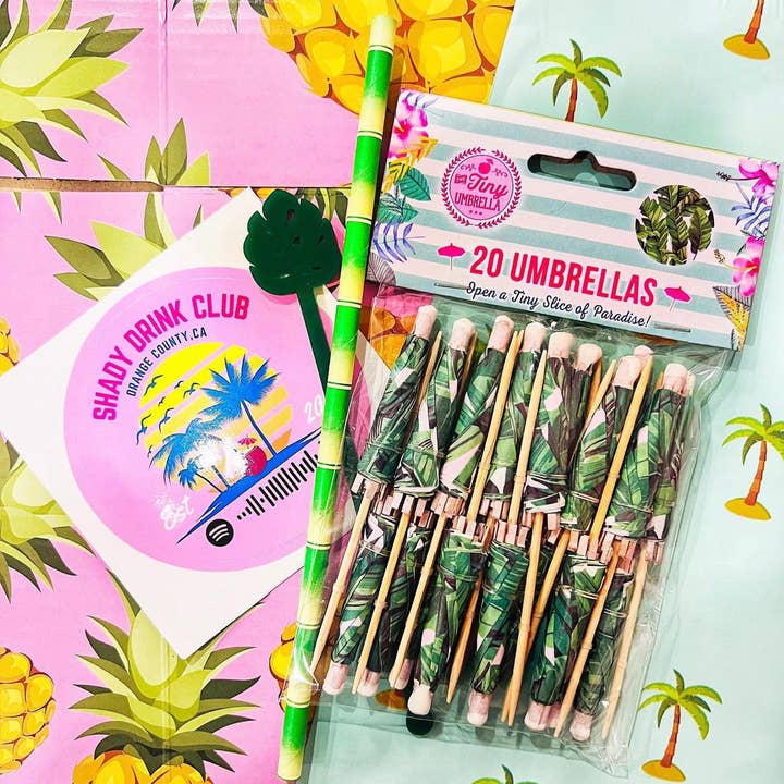 The Tiny Umbrella - Wholesale Drink Stirrer - Palm Tree Stir Stick Set of 45