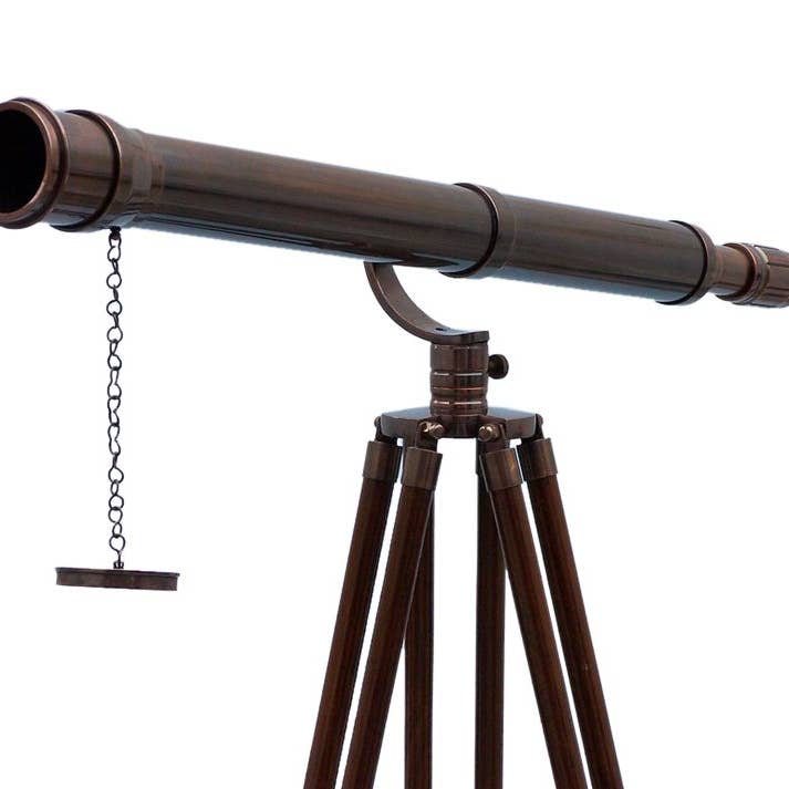 Hampton Nautical - Venta al por mayor Artículo decorativo de mesa - Telescopio Galileo de cobre antiguo de pie de suelo 65"