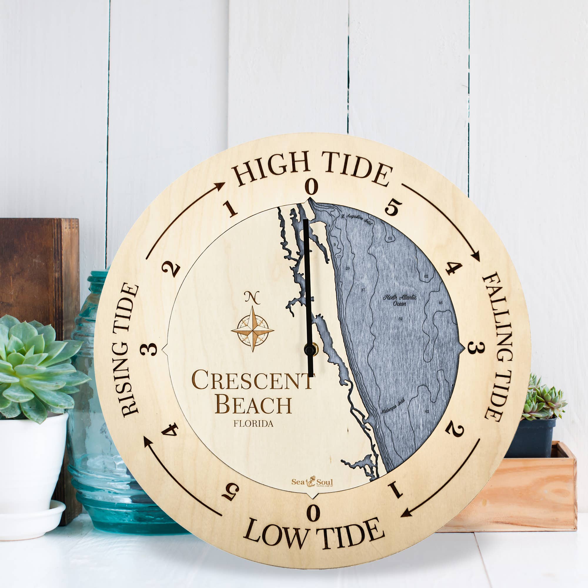 Sea & Soul Nautical Chart Art - Wholesale Wall Clock - Florida East Coast Nautical Chart Tide Clock-Many Locations37