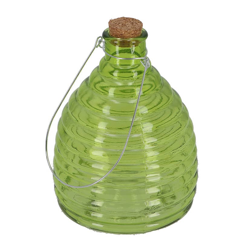 Esschert Design USA - Wholesale Outdoor Ornament/Decor - Beehive Style Wasp Trap, Glass, Green/Blue/Pink2