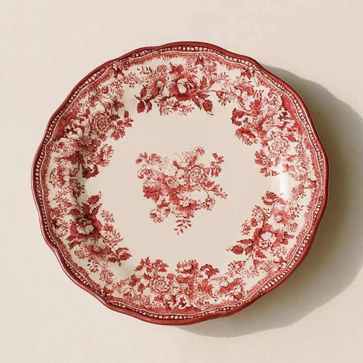 Piatto da dessert Faustine in porcellana rosa da 20,5 cm per la vendita all'ingrosso da parte di Novastyl