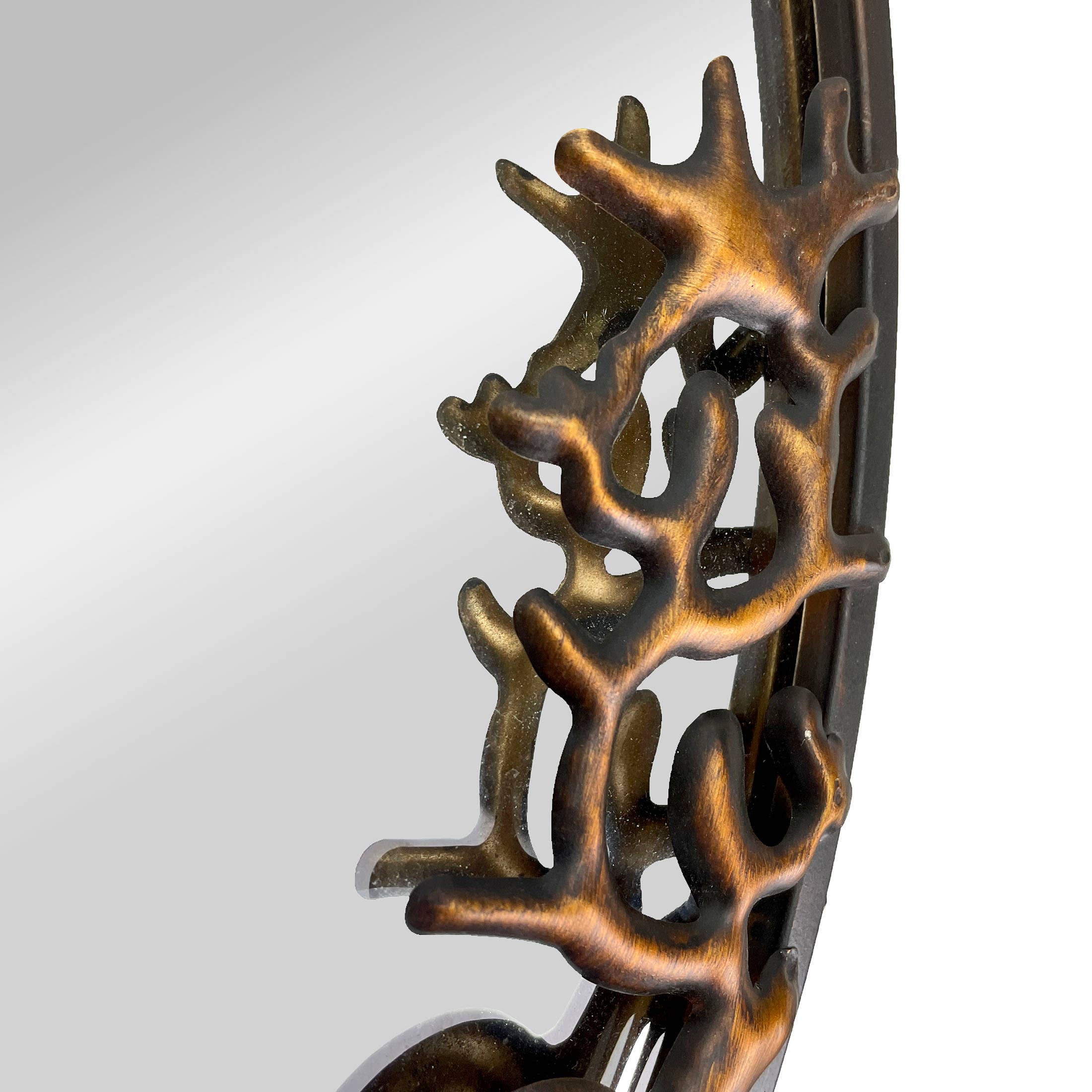 Zeckos - Vente Miroir mural - Miroir mural en forme de sirène au fini bronze — 20 pouces de diamètre3