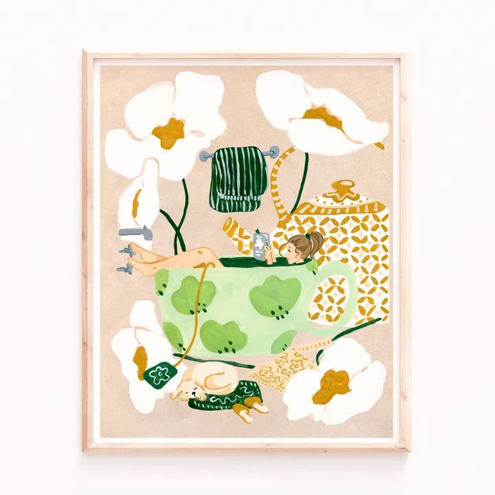 Tea Bath Art Print for wholesale by Sabina Fenn