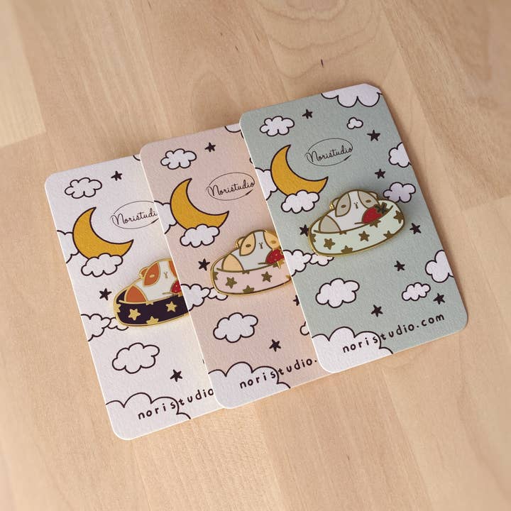 Sleepy Meerschweinchen Emaille Pin für den Großhandel von Noristudio