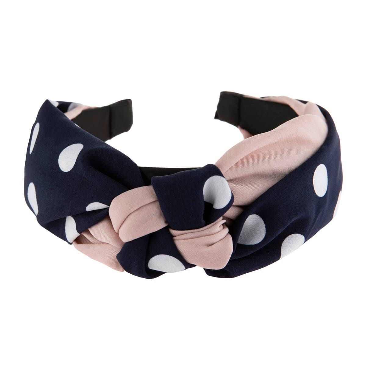 MYS Wholesale Inc - Wholesale Fashion Headband - Women's - Two Tone Polka Dots Knotted Fabric Headband6