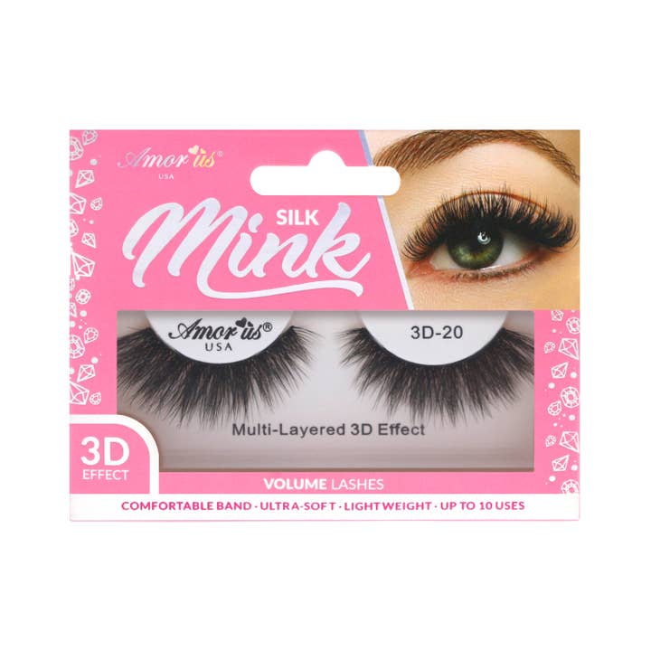 Amorus USA - Wholesale False/Fake Eyelashes - 20 - 3D Silk Mink Lashes