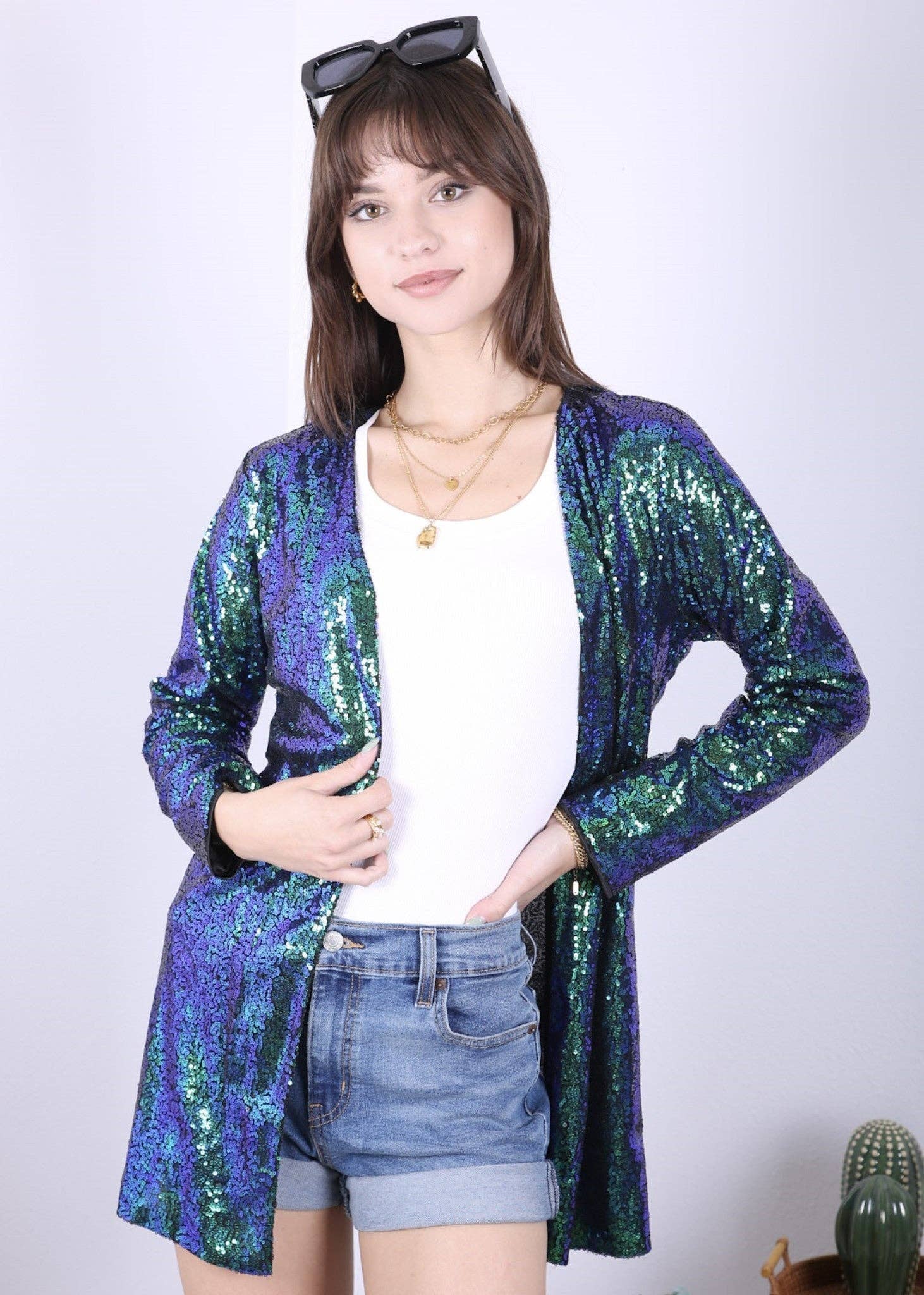 Anna Kaci Wholesale – wholesale Jacket – Women's – Women's Sequin Jacket Open Front Coat Blazer Party Cocktail27