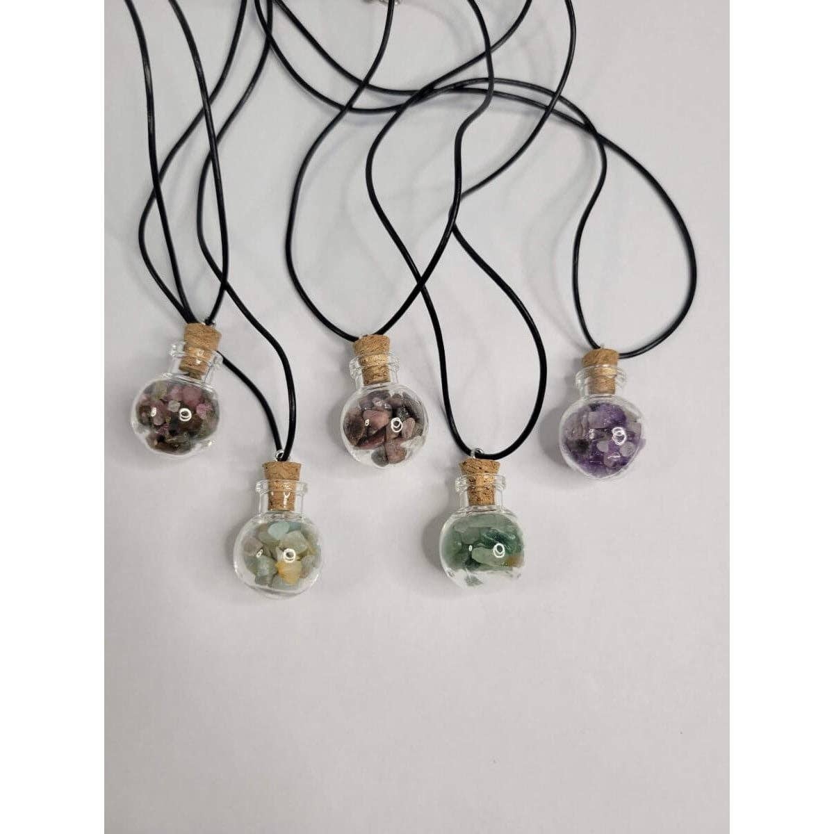 My Magic Place Shop - Wholesale Pendant/Charm Necklace - Glass Wishing Bottle Leather Cord Pendant Necklaces8