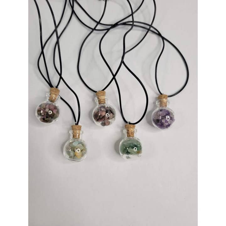 My Magic Place Shop - Wholesale Pendant/Charm Necklace - Glass Wishing Bottle Leather Cord Pendant Necklaces8