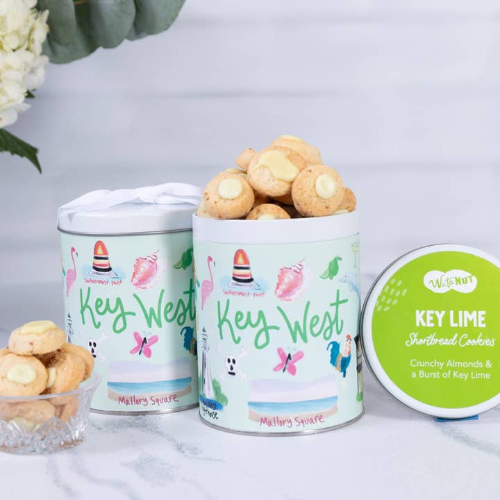 Key West Gift Tin | Gourmet Shortbread Cookies or Nuts for wholesale by Watanut