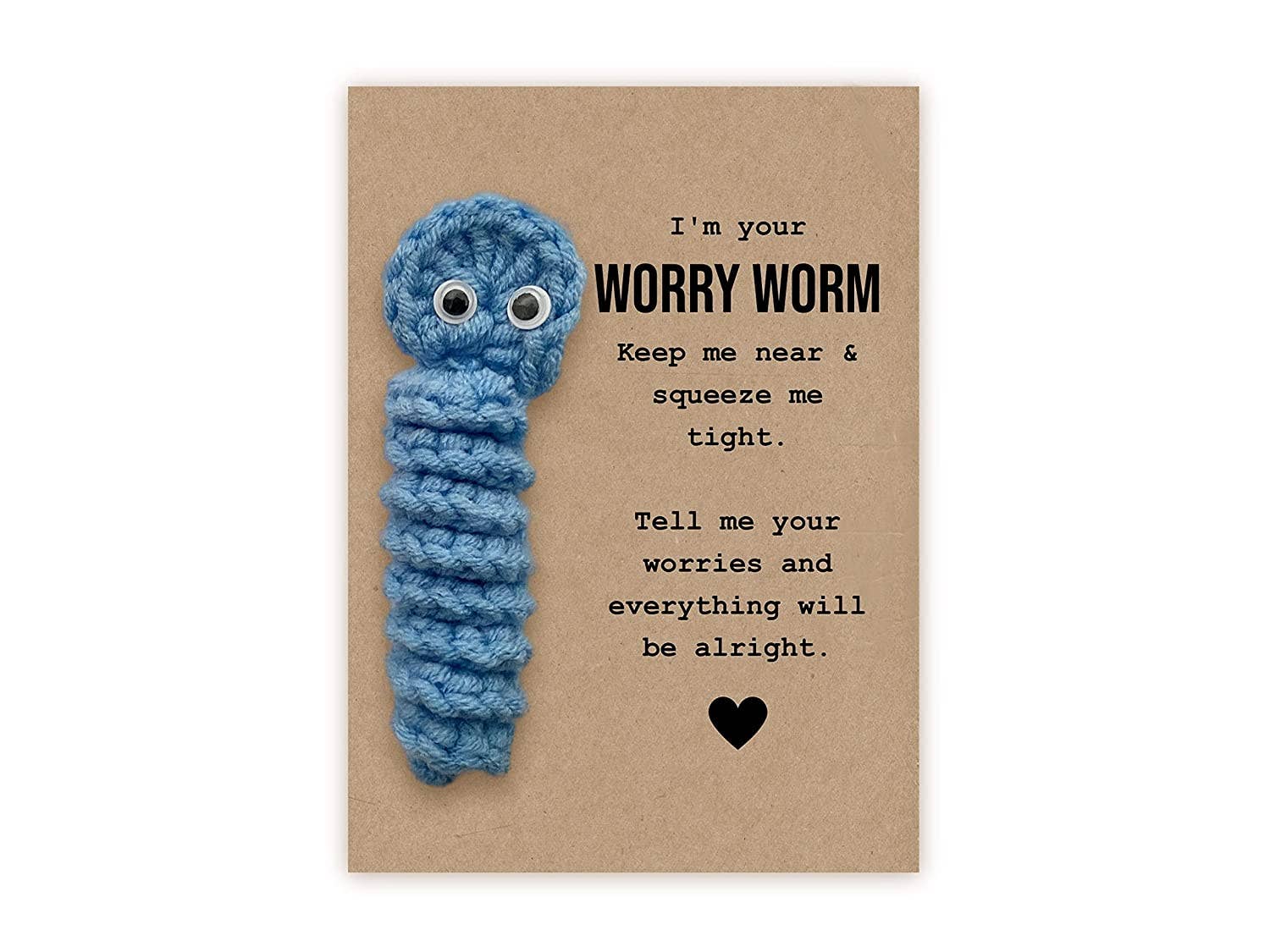 Fifi's Handcrafted – wholesale Thinking of you card – Worry Worm, Mental Health, Positivity Gift, Thinking of You,1