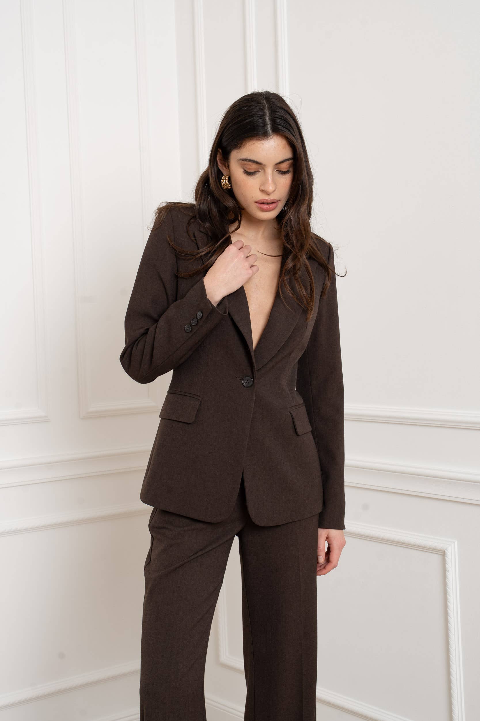 Attentif Paris - Wholesale Suit Jacket - Women's - [Heather] Fitted Blazer91