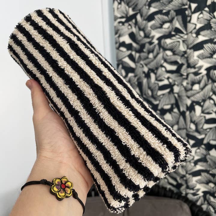 Kitchen Towels - Turkish Cotton Black Striped Hand Towel for wholesale by Citizens Of The Beach