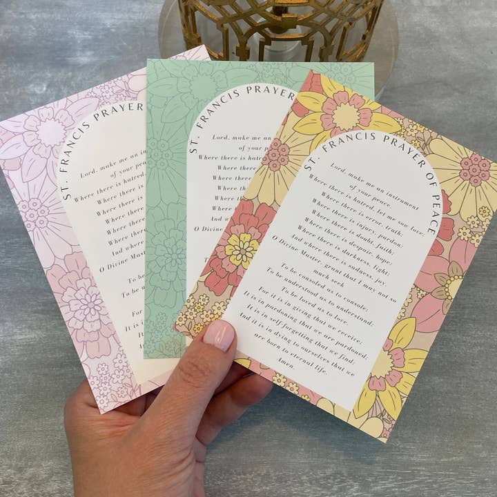 Laalee Jewelry - Wholesale Religious Card - St Francis of Assisi Prayer Card Gift for Peace Prayer Saint3