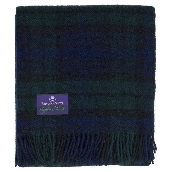 Prince of Scots – wholesale Throw blanket – Highland Tweeds Wool Fluffy Throw  - Black Watch4