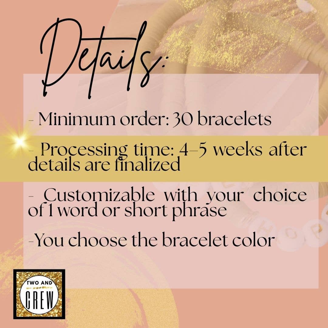 Two and Crew - Faith Based Jewelry & Gifts - Wholesale Beaded Bracelet - Custom Word Bracelet – Inspirational Jewelry, religious gift2