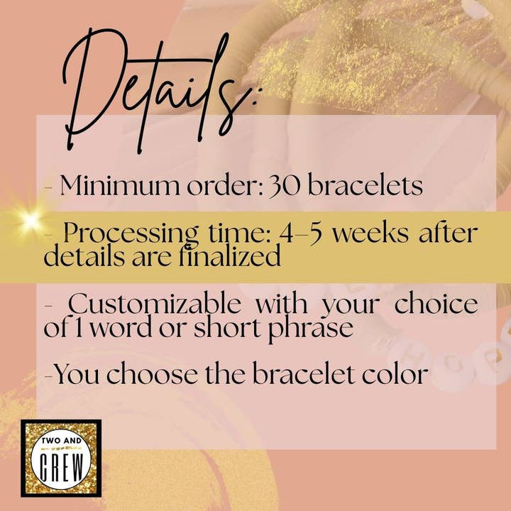 Two and Crew - Faith Based Jewelry & Gifts - Wholesale Beaded Bracelet - Custom Word Bracelet – Inspirational Jewelry, religious gift2