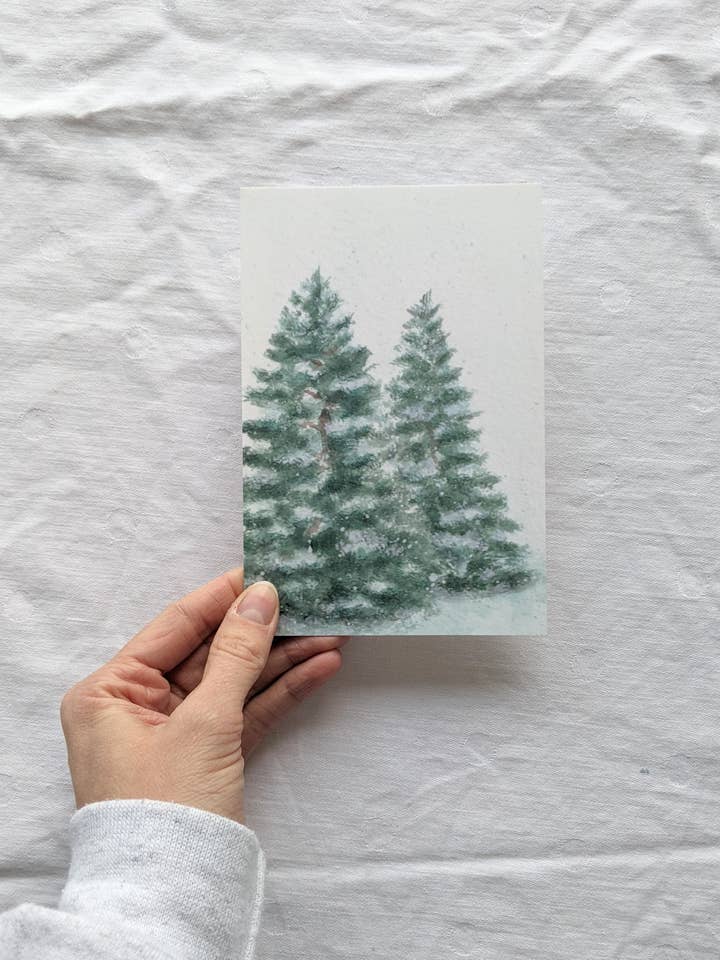 Snowy Trees Postcard for wholesale by Tiff's Art Collection