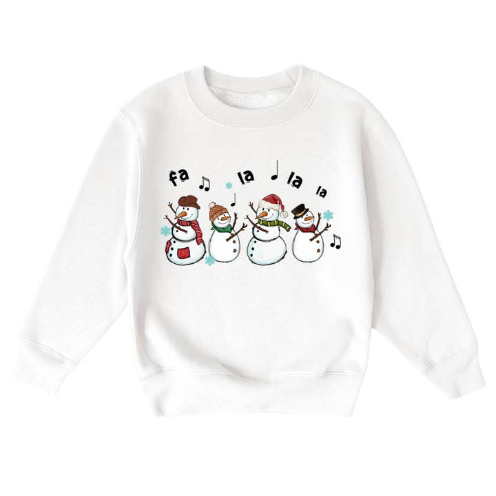 Fa La La La Youth Christmas Sweatshirt for wholesale by Mama and Littles Apparel