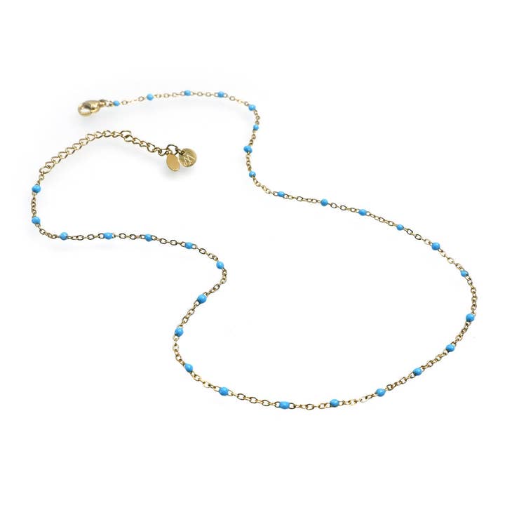 MHN02-BL : 18K Guldbelagt Rustfrit Stål Halskæde for engroshandel hos Annabella Moore