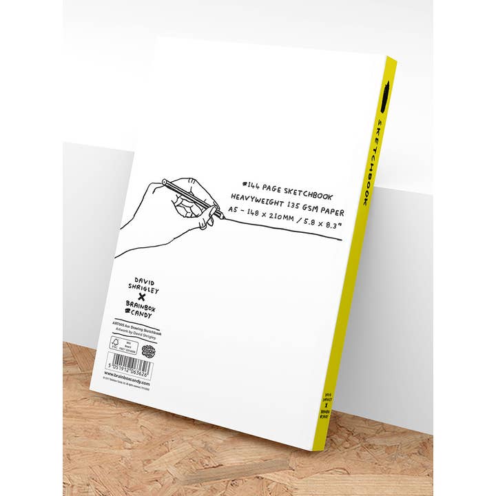 David Shrigley x Brainbox Candy - Vendita all'ingrosso Sketchbook/blocchi per schizzi - Shrigley Art Sketchbook, regalo divertente, disegno del culo