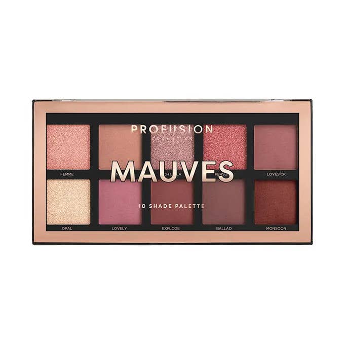 10 Shades Multi-Finish Blendable Eyeshadow Palette - Mauves for wholesale by Profusion Cosmetics