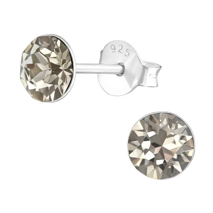 Black Diamond Sterling Silver Stud Earrings for wholesale by Moonrise Jewelry