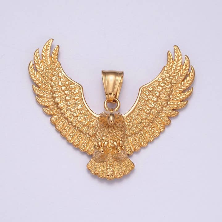Gold / Antique Silver Eagle Necklace Pendant for wholesale on Faire1