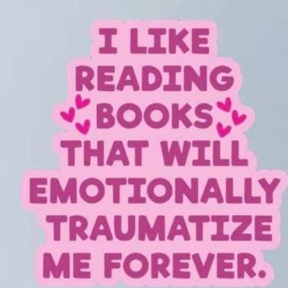 Lecteur émotionnellement traumatisé Autocollant en vinyle 2,5" Amateur de livres pour la vente par Fable and Flame Co.