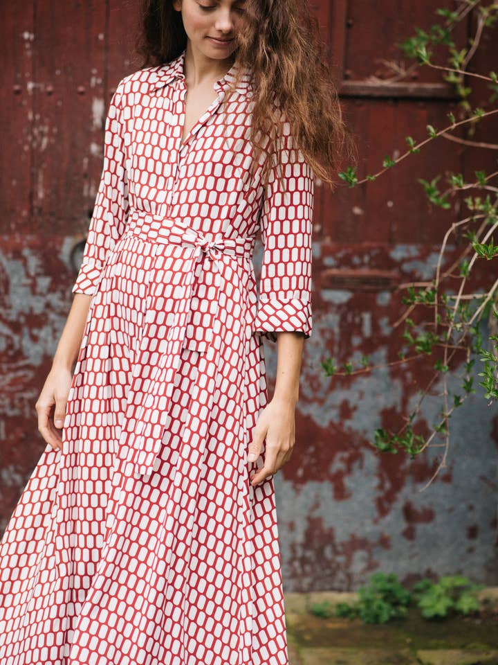 VESTIDO CAMISERO ESTAMPADO para venta al por mayor de Volanda