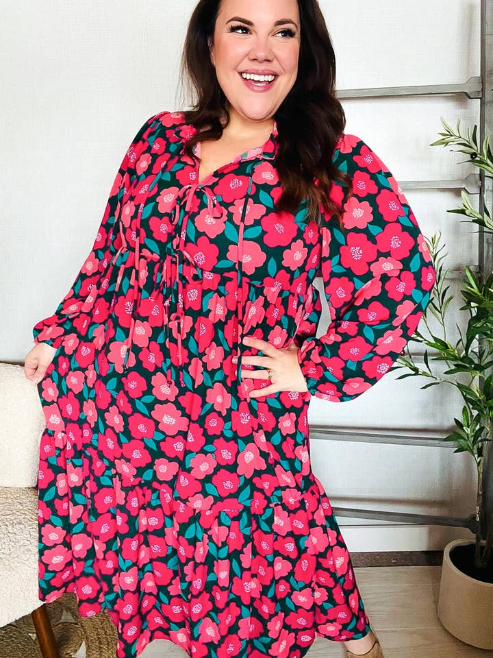 Vestito lungo a balze con fiocco a nastro adorabile (Pacco aperto) per la vendita all'ingrosso da parte di Promenade