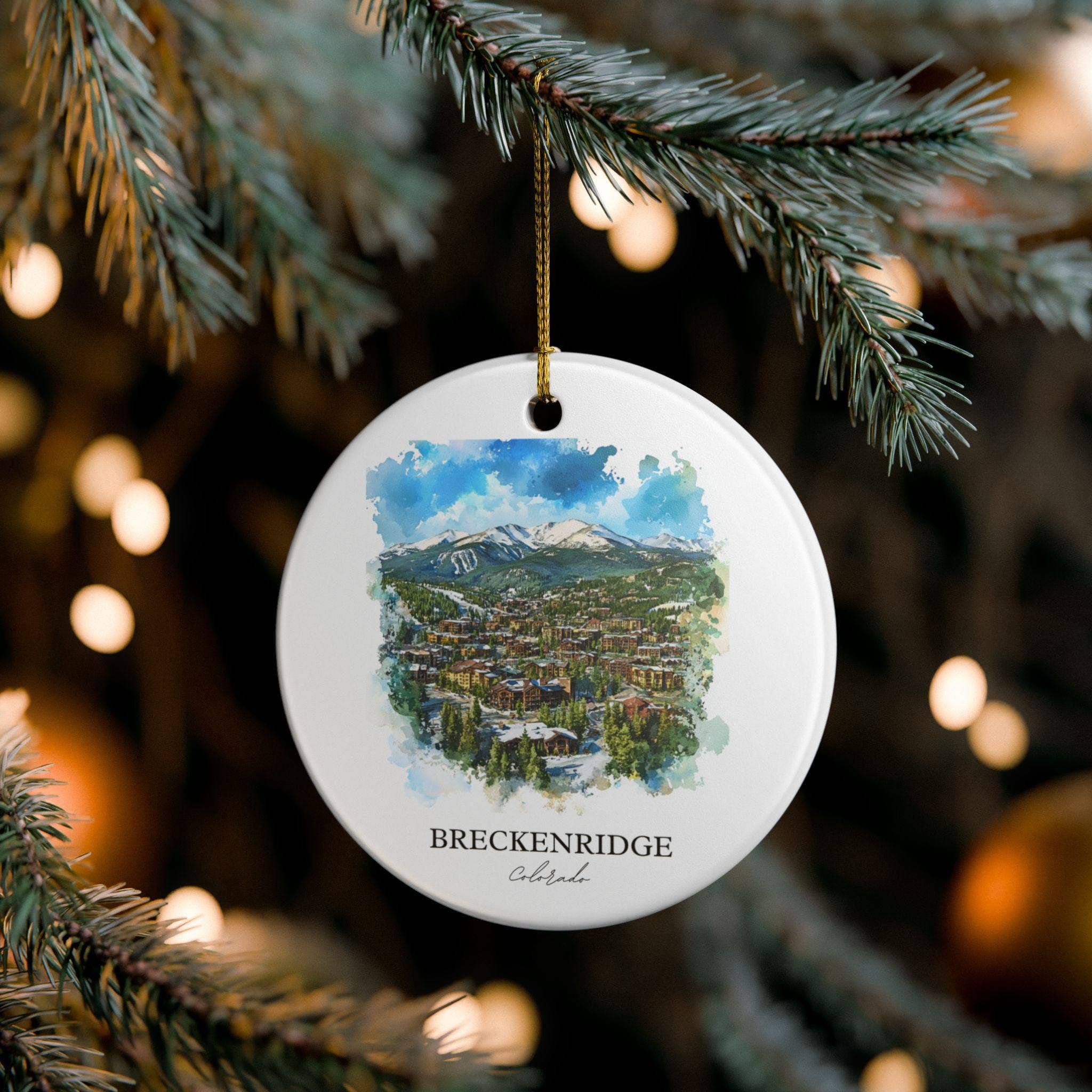 Premium Travel Art - Wholesale Ornament - Breckenridge Ornament: Unique Breckenridge CO Souvenir, Breckenridge Xmas Decor, and Authentic Breckenridge Ski Gift0
