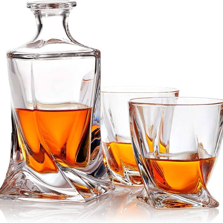 Bezrat – wholesale Decanter – Decanter and Whiskey 2 Glasses with Chilling Rocks Stones1