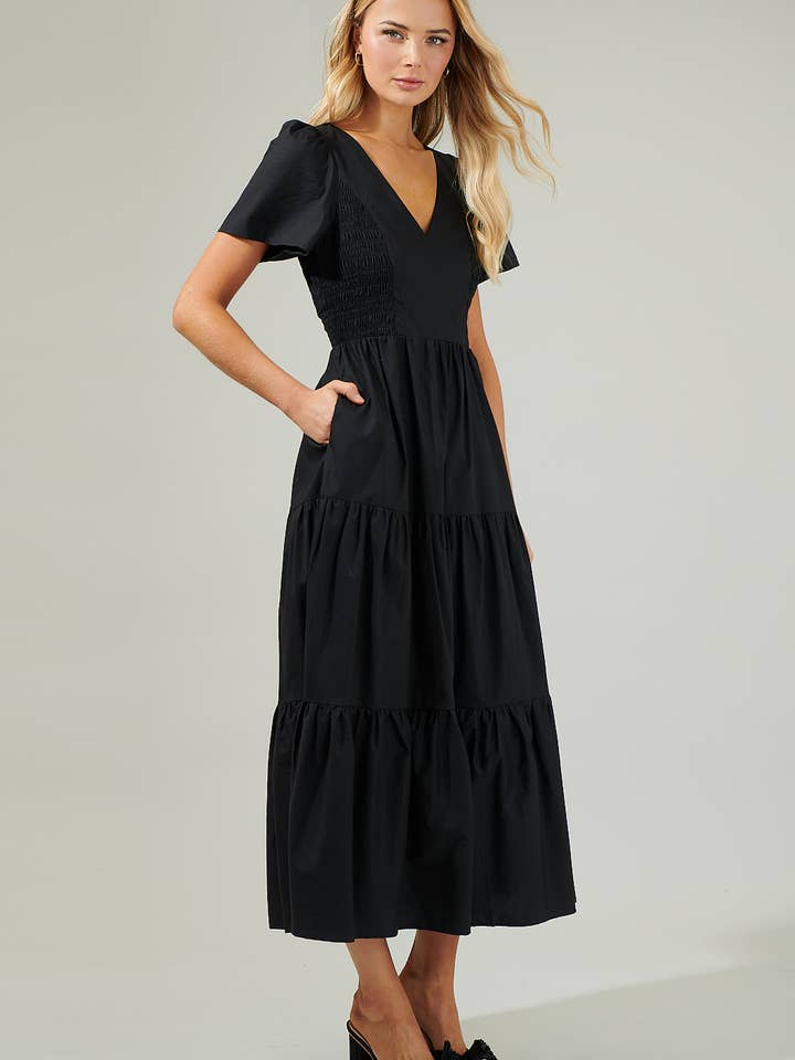 Sugarlips - Wholesale Dress - Women's - Alexis Poplin Tiered Midi Dress